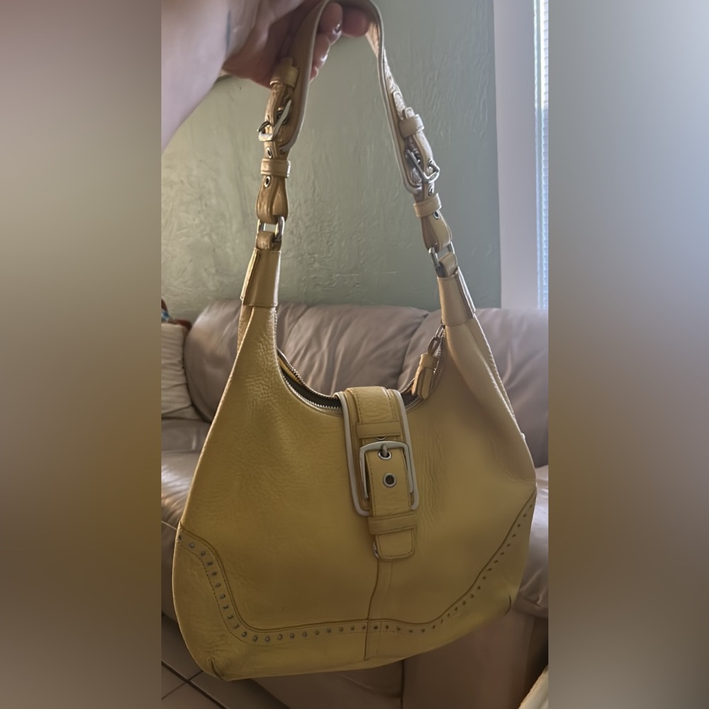 yellow coach bag